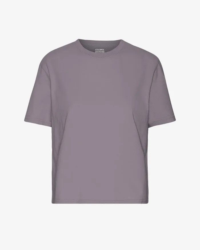 Women TShirts Colorful Standard Organic Boxy Crop Tee Purple Haze
