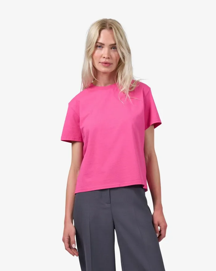 Women TShirts Colorful Standard Organic Boxy Crop Tee Purple Haze