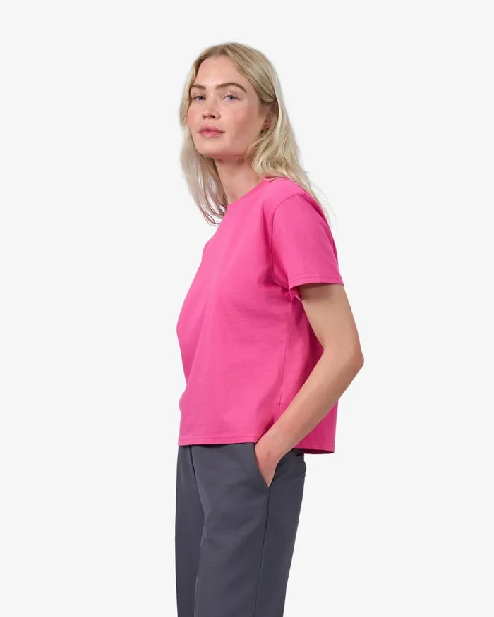 Women TShirts Colorful Standard Organic Boxy Crop Tee Purple Haze