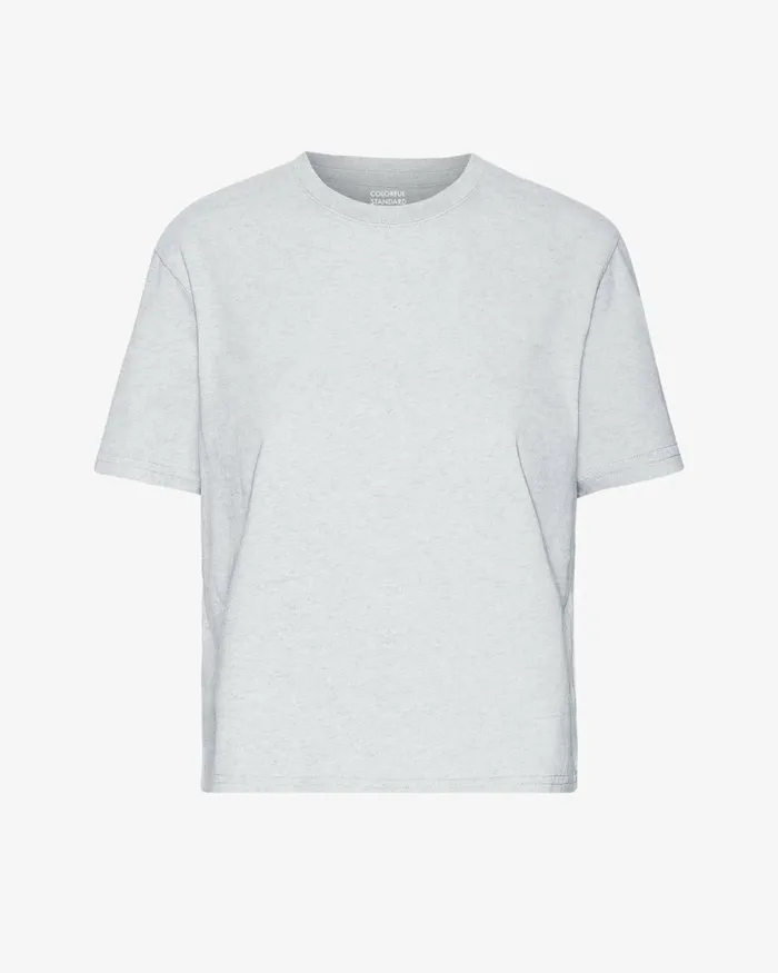 Women TShirts Colorful Standard Organic Boxy Crop Tee Snow Melange