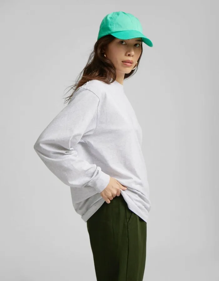 Women TShirts Colorful Standard Oversized Organic LS TShirt Lava Grey
