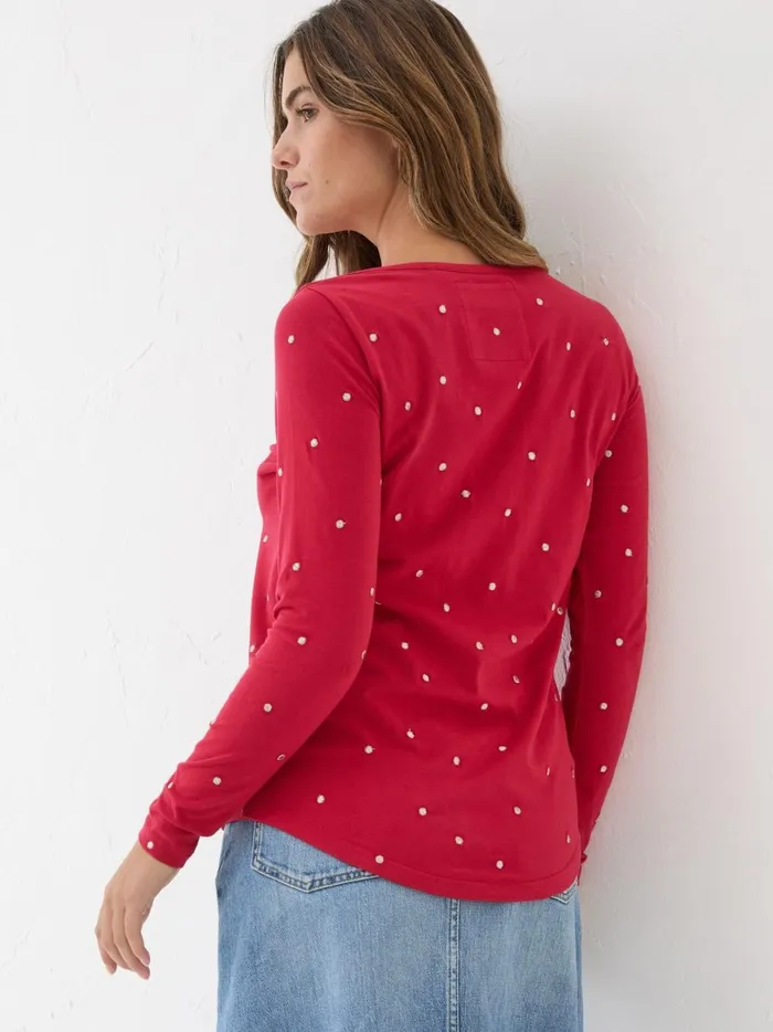 Women Tops and TShirts Fat Face Red Bree Spot Top