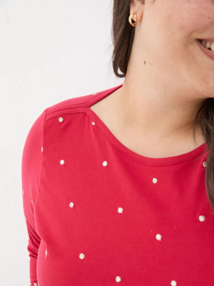 Women Tops and TShirts Fat Face Red Bree Spot Top