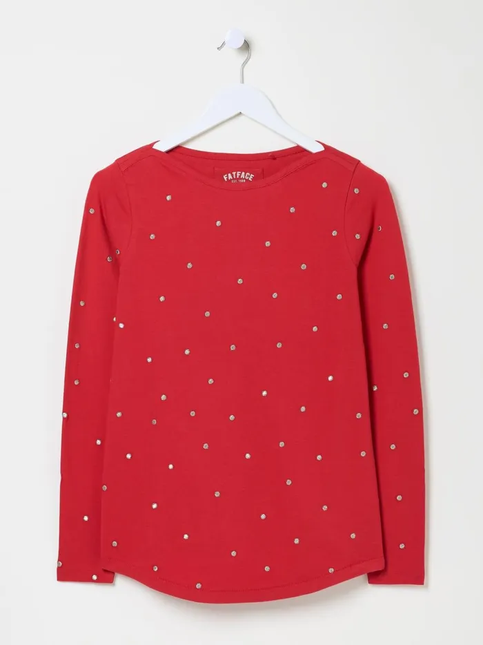 Women Tops and TShirts Fat Face Red Bree Spot Top