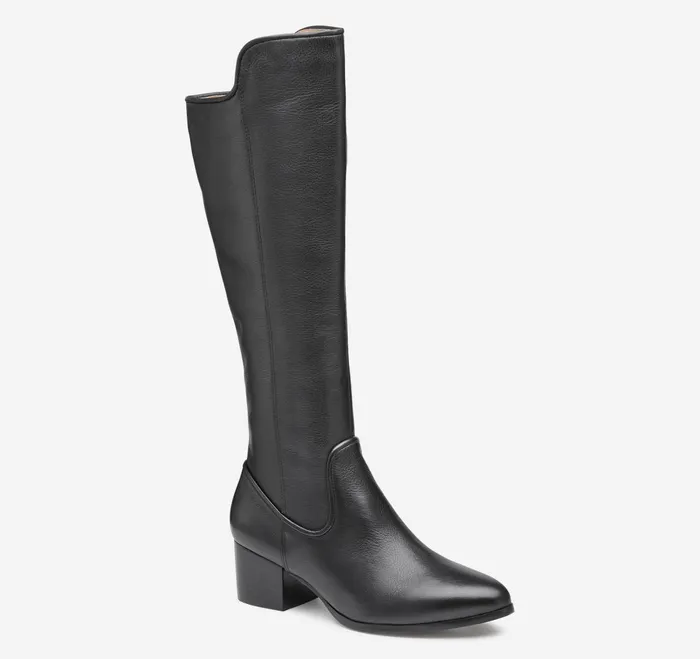 Women Trista Rider Boot Black Calfskin JohnstonandMurphy Boots and Booties