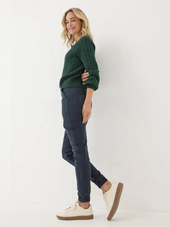 Women Trousers and Leggings Fat Face Hythe Blue Cargo Trousers