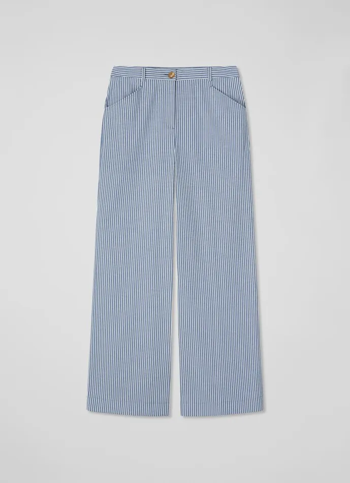 Women Trousers LKBennett Gene Blue And White Stripe CottonRich Trousers Blue White Women Trousers LKBennett Gene Blue And White Stripe CottonRich Trousers Blue White
