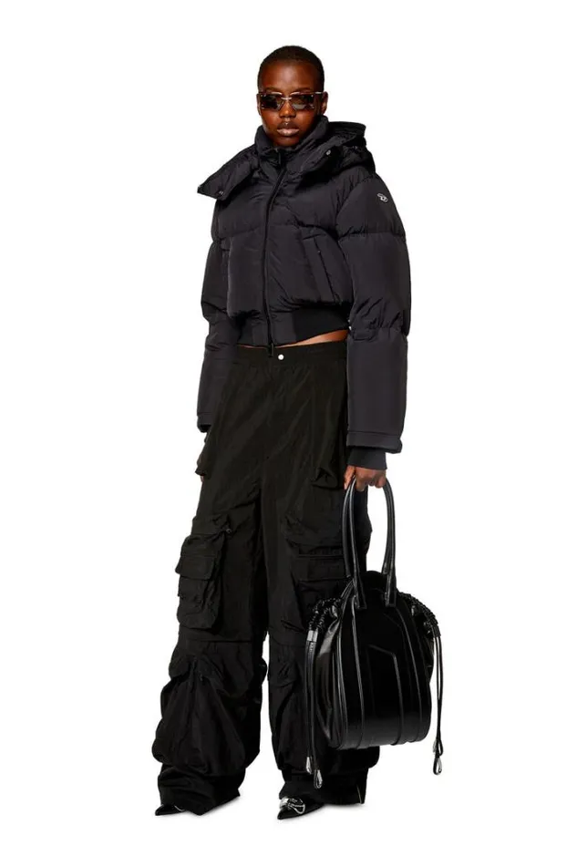 Women WPeytShort Black Diesel Outerwear And Jackets