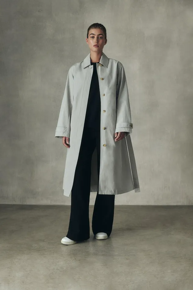 Women White Taga Trench Coat Ecoalf Coats And Jackets