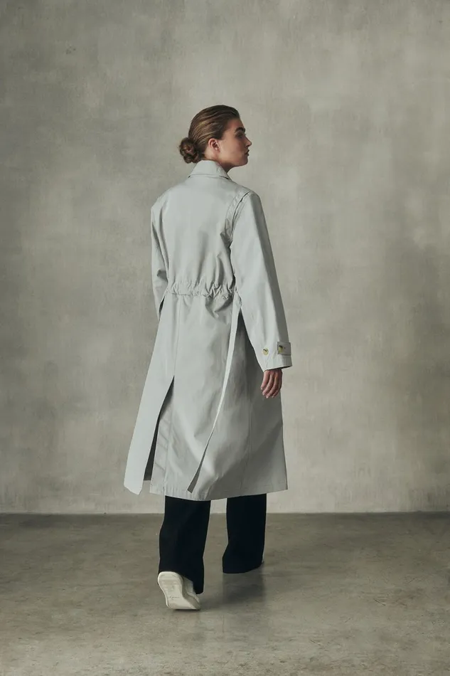 Women White Taga Trench Coat Ecoalf Coats And Jackets