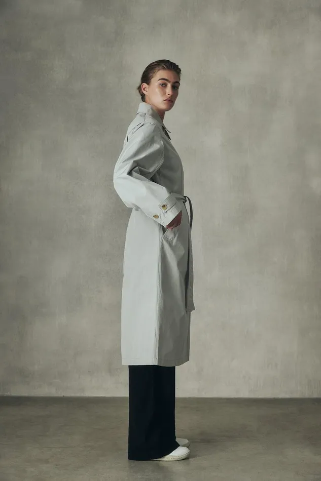 Women White Taga Trench Coat Ecoalf Coats And Jackets