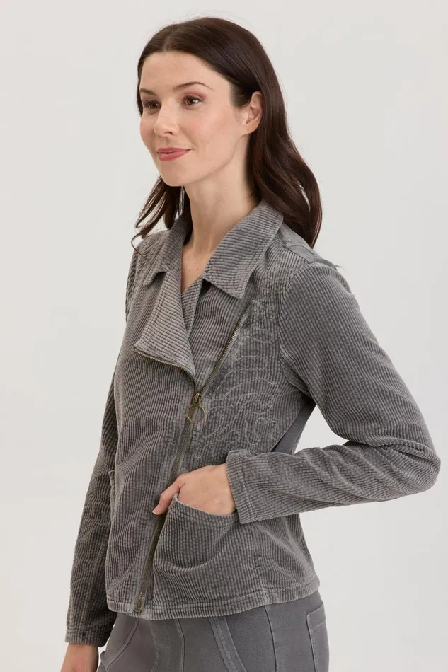 XCVI Voni Embroidered Moto Jacket Women Jackets
