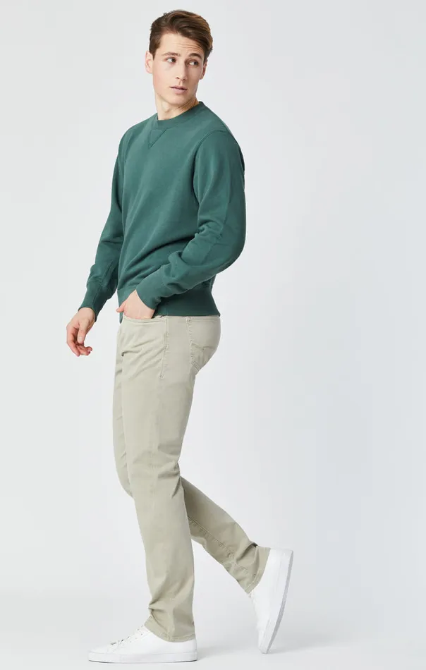 Zach Straight Leg Pants In Stone Grey Sateen Men Mavi Jeans Pants