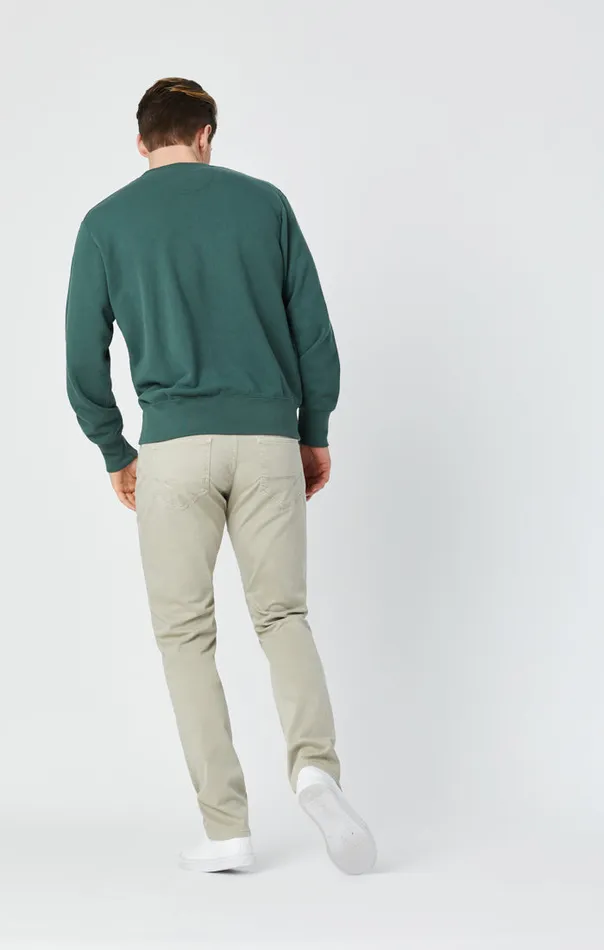Zach Straight Leg Pants In Stone Grey Sateen Men Mavi Jeans Pants