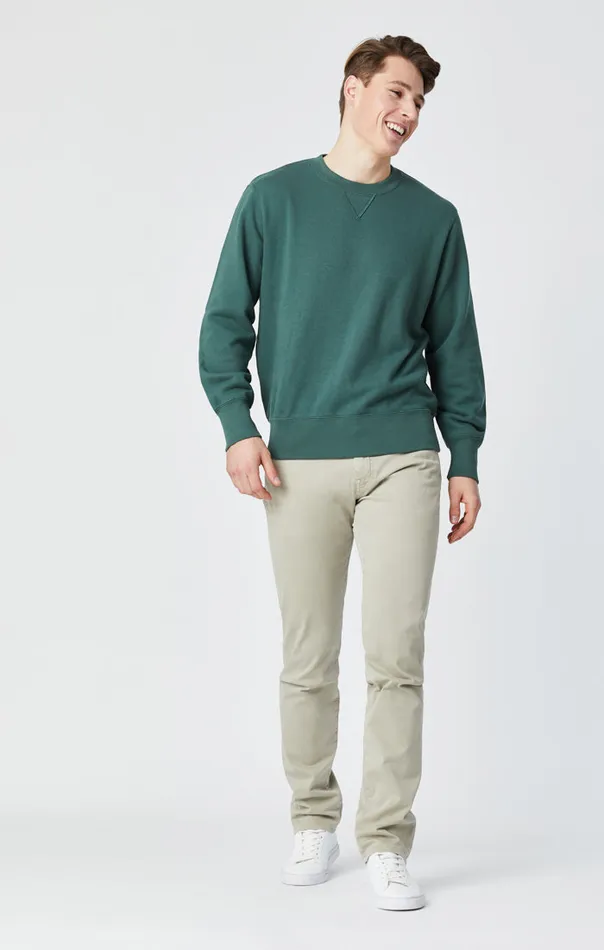 Zach Straight Leg Pants In Stone Grey Sateen Men Mavi Jeans Pants