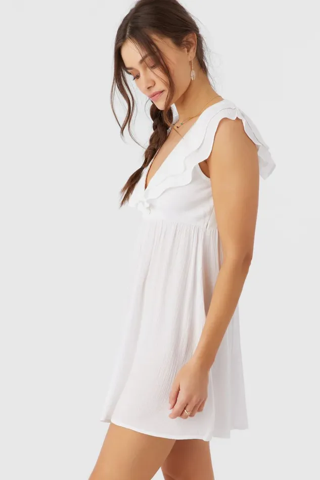 ZAINA SOLID SHORT DRESS White Women O039NEILL Clothing