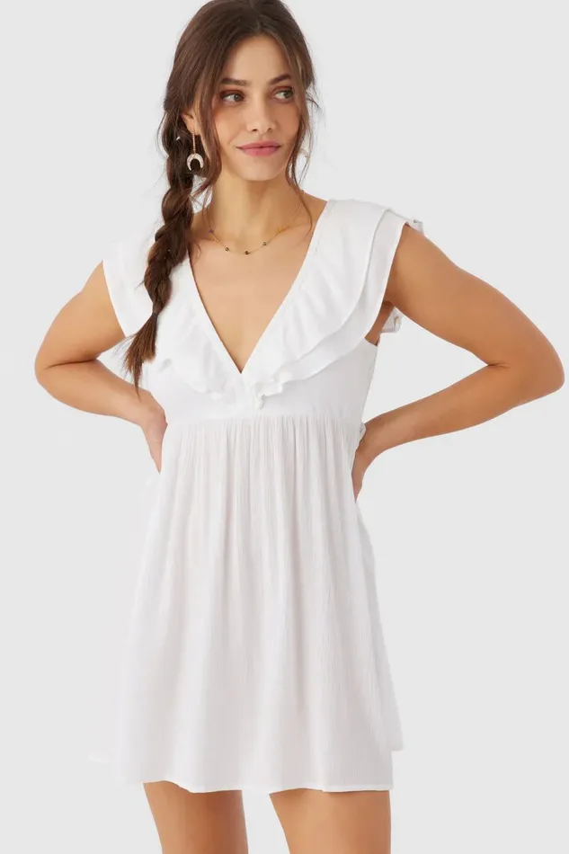 ZAINA SOLID SHORT DRESS White Women O039NEILL Clothing