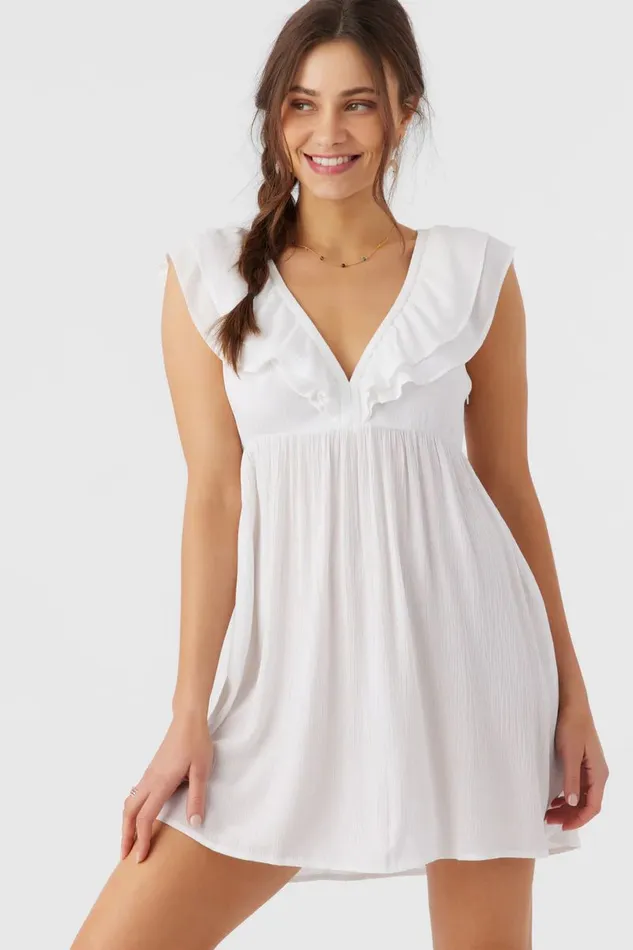 ZAINA SOLID SHORT DRESS White Women O039NEILL Clothing